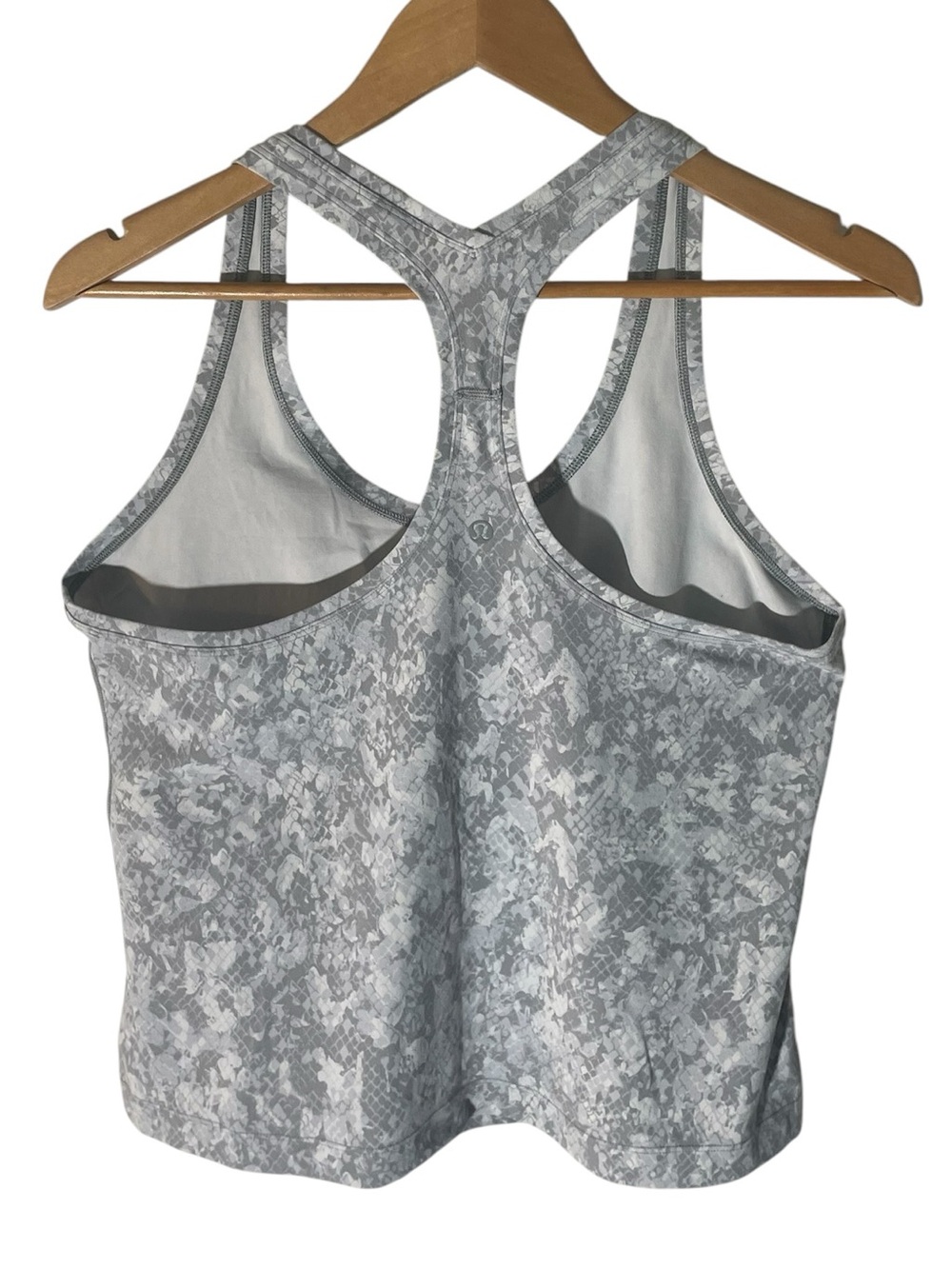 C16- Lululemon Grey Patterned Racerback Tank Top large - Picture 2 of 3